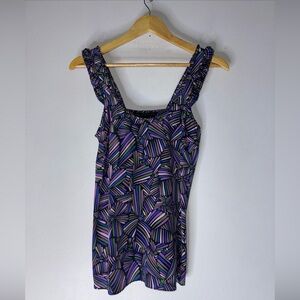 Marc‎ By Marc Jacob’s Pink Blue Ruffle Silk Blouse Small